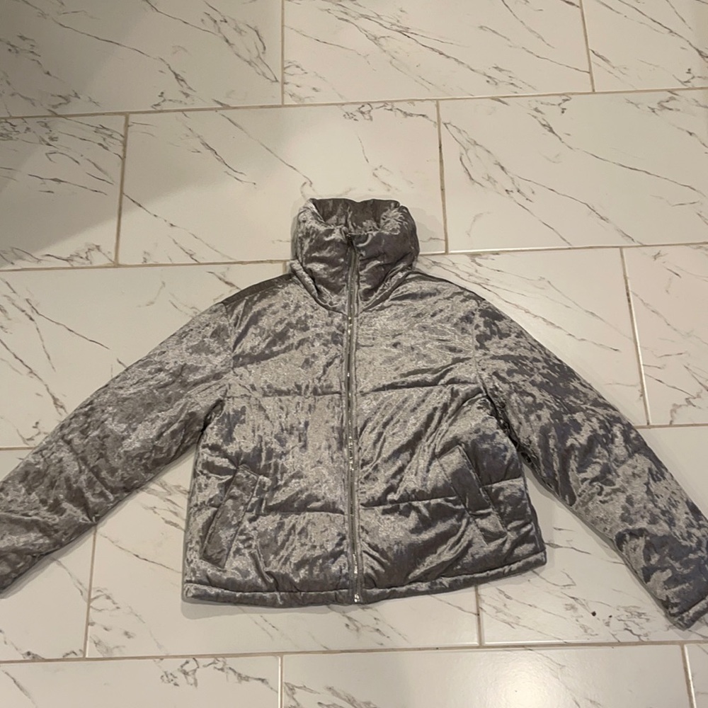 Silver Puffer Coat